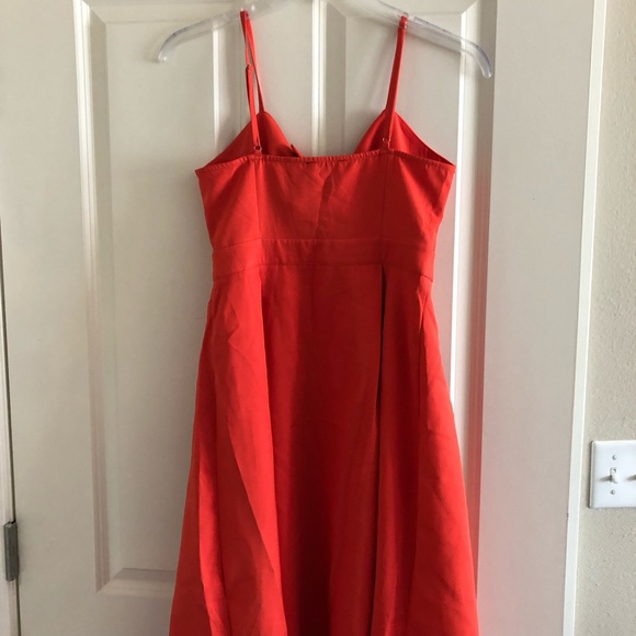 *SOLD* Orange button dress with center tie - Picture 4 of 5